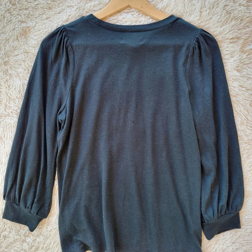Madewell‎ Black Puff Sleeve Avrina Top